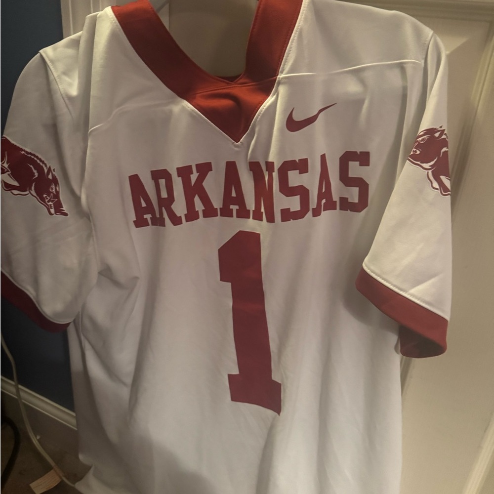 Arkansas Razorbacks White and Red Jersey